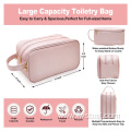 Custom Waterproof Hanging Travel Accessories Makeup Organizer Bag Multi Pockets Large Capacity PU Leather Travel Toiletry Bags